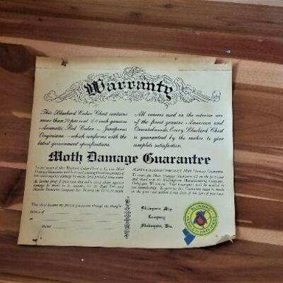 Lot #45  Vintage Blue Bird Cedar Chest - all original