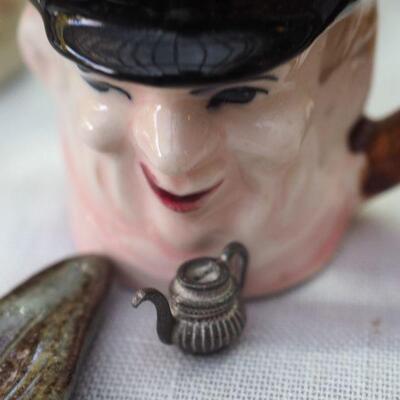 Lot 7 Glass Animals, Mini collectibles ceramic, broken but beautiful Asain vase, Jewelry