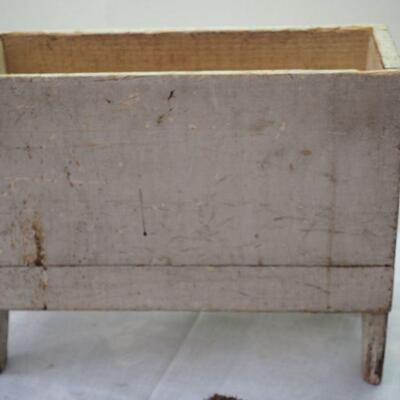 Lot 9  handmade used shoeshine box , shine equipment and long show horns