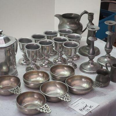 Lot 11 Vintage Pewter