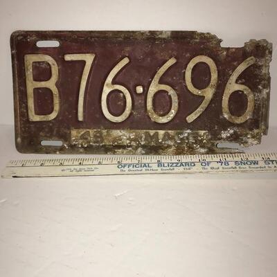 Old license plate