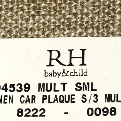 Restoration Hardware Wood Cars on Linen Plaques 