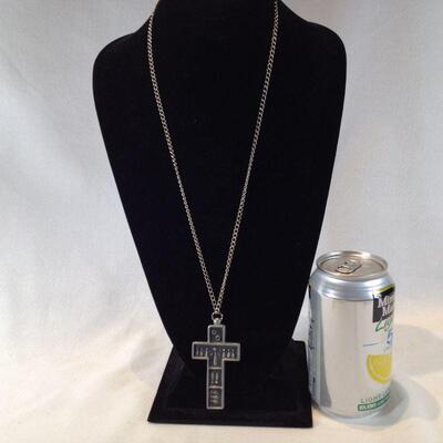 Pewter Figural Cross and Chain
