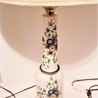 Lot #47  Vintage pair of Ceramic Table Lamps - floral design