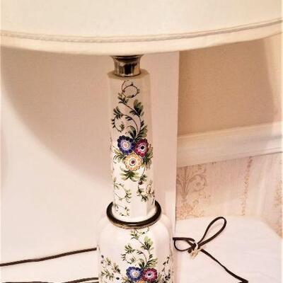 Lot #47  Vintage pair of Ceramic Table Lamps - floral design