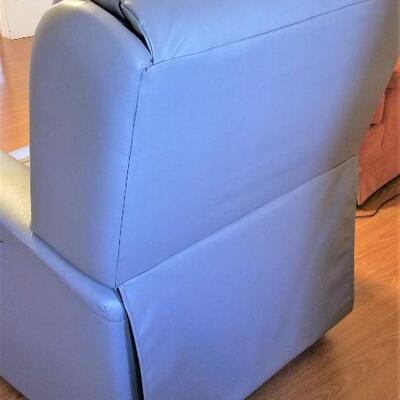 Lot #50  Like New Lift/Power Chair - LEATHER - reclines to sleeping position - has books & original receipt