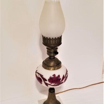 Lot #52  Vintage Lamp with Hurricane Shade