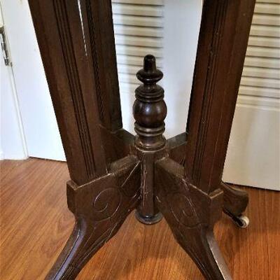 Lot #53  Victorian Eastlake Marble Top Parlor Table