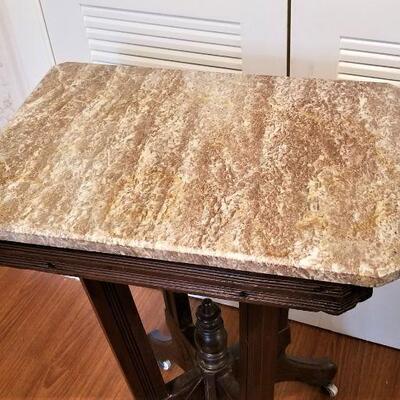 Lot #53  Victorian Eastlake Marble Top Parlor Table