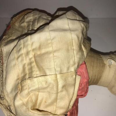 Victorian Doll Painted Hair Handmade Clothing 