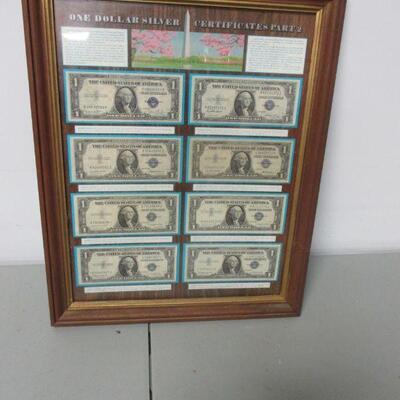 Lot 169 - One Dollar Silver Certificates Framed 