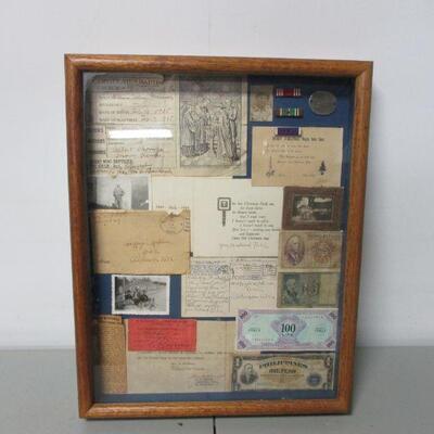 Lot 170 - Military & Foreign Money Letters Shadow Box 