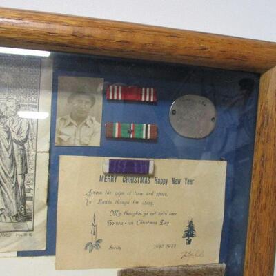 Lot 170 - Military & Foreign Money Letters Shadow Box 