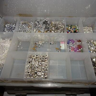 6 Containers of Glass, Plastic Crafting Beads 