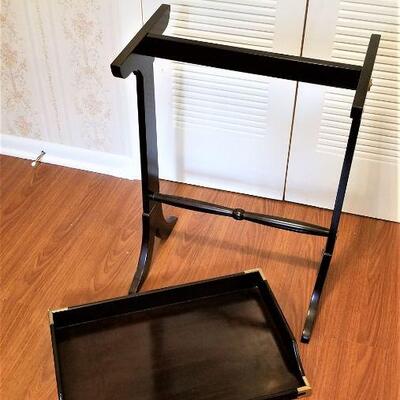 Lot #56  Stylish "Butler" side table with lift off Tray