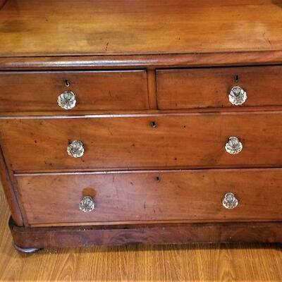 Lot #59  Very Nice Antique 4-Drawer Chest with Raised back