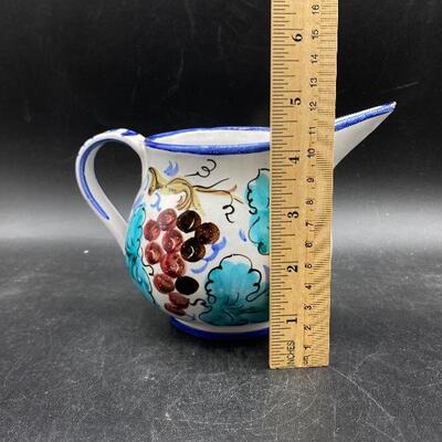 Colorful Ceramic Grapevine Painted Small Pitcher Italy YD#016-1120-00068