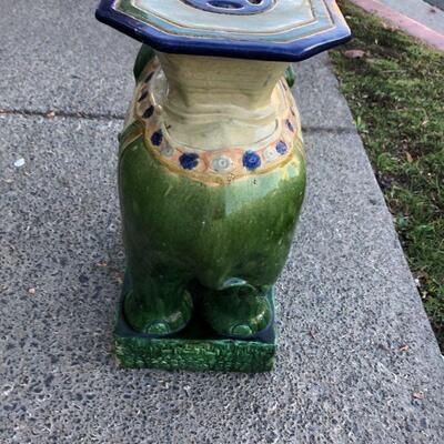 Colorful Painted Ceramic Elephant Plant Stand Table YD#020-1220-00293
