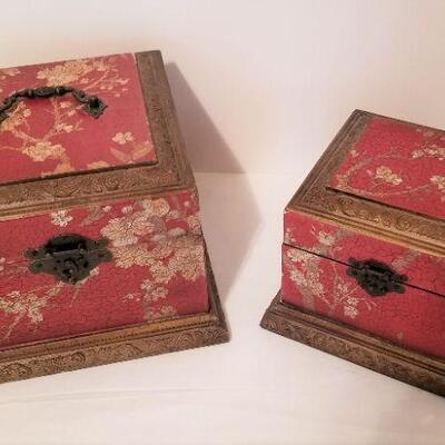 Lot #66  Pair of Decorative Boxes - Asian Styling
