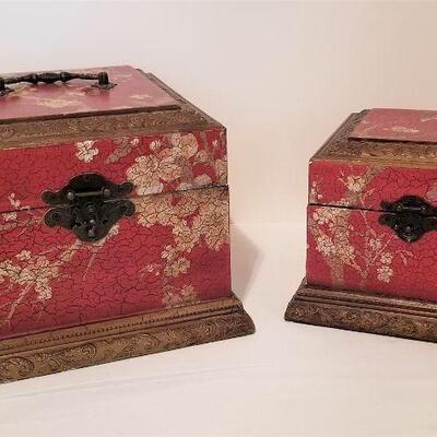 Lot #66  Pair of Decorative Boxes - Asian Styling