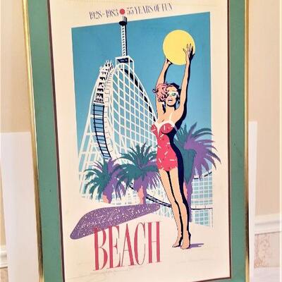 Lot #68  Limited Edition Pontchartrain Beach Poster in Frame
