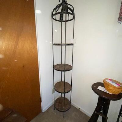 Lot 1 - Metal  and Rattan tower Shelf