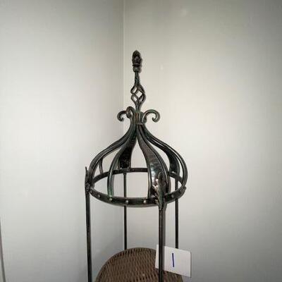 Lot 1 - Metal  and Rattan tower Shelf