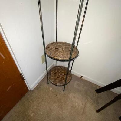 Lot 1 - Metal  and Rattan tower Shelf
