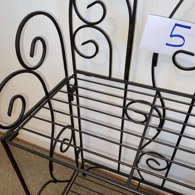 Lot 5 - 2 shelf  folding metal stand
