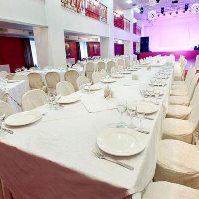 Banquet Tables And Chairs, Stainless Steel Kitchen Equipment, Linens, Glassware, Stage Flooring And More!