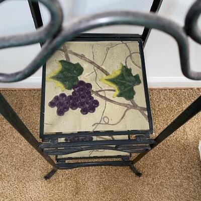 Lot 10 - Metal and Tile folding shelf