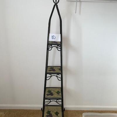 Lot 10 - Metal and Tile folding shelf