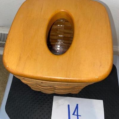Lot 14 - Longaberger Tissue Basket with lid