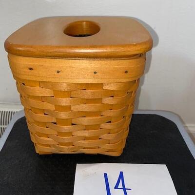 Lot 14 - Longaberger Tissue Basket with lid