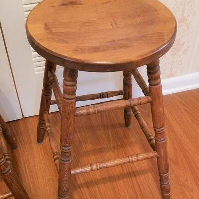 Lot #82  Matched pair of Wooden Stools