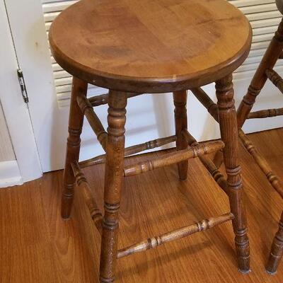 Lot #82  Matched pair of Wooden Stools