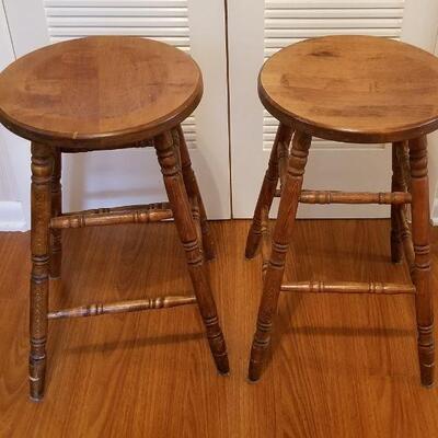 Lot #82  Matched pair of Wooden Stools