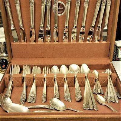 Lot #84  Nice Set of Sterling Flatware in Box - Oneida Heirloom "Mansion House" - Mid Century  SEE PHOTOS