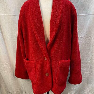 Red Textured Wool Blend Blaze Coat Jacket by Kristen Blake Apres Size Large YD#020-1220-02122