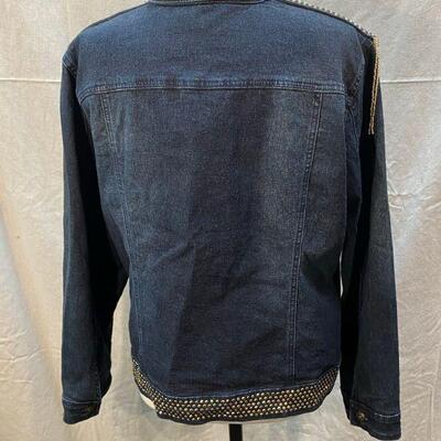 DG2 by Diane Gilman Blue Denim Embellished Jacket Size XL YD#020-1220-02126