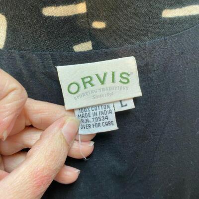 Orvis Eclectic Striped Print Duster Vest Size Large YD#020-1220-02129
