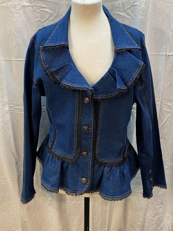 The Pyramid Collection Denim and Lace Jacket Size 1X YD#020-1220-02167 ...