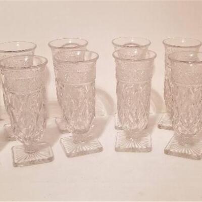 Lot #88  Set of 12 Pressed Glass Flutes