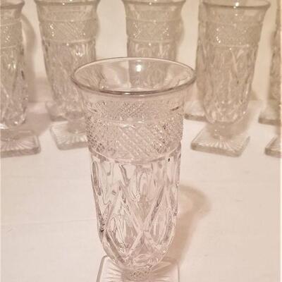 Lot #88  Set of 12 Pressed Glass Flutes