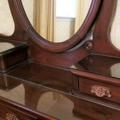 Lot #90  Vintage "Dixie" Furniture Dresser with Mirror