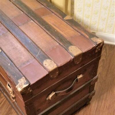 Lot #91  Antique Steamer Trunk