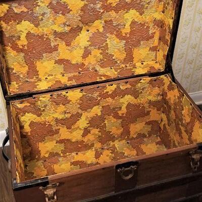 Lot #91  Antique Steamer Trunk
