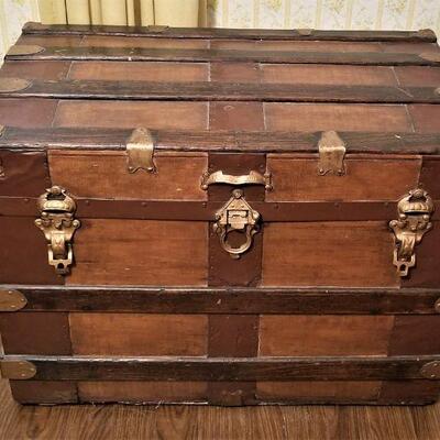 Lot #91  Antique Steamer Trunk