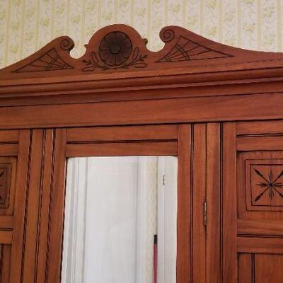 Lot #96   Nice Antique Armoire with drawer - breaks down into 3 pieces