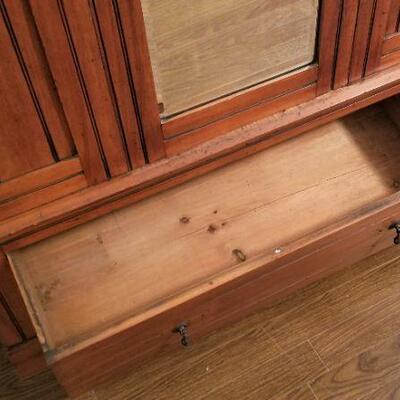 Lot #96   Nice Antique Armoire with drawer - breaks down into 3 pieces